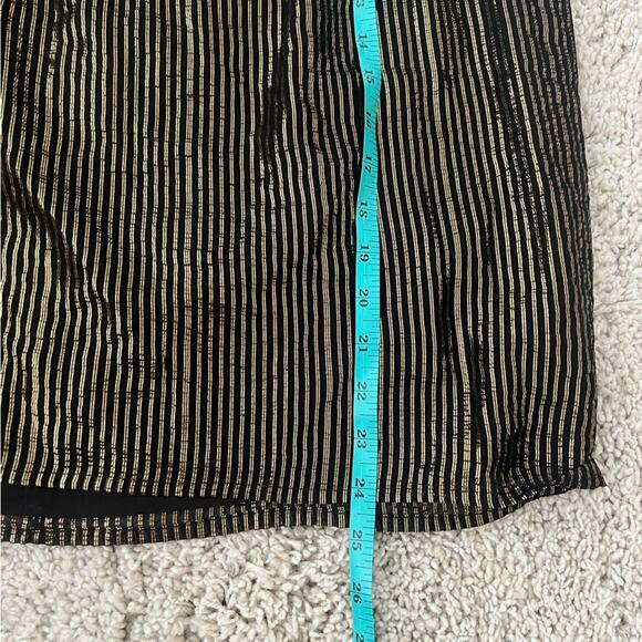 Madewell Silk Blend Metallic Gold Black Striped High Neck Tank Top Size 6 - Picture 10 of 10